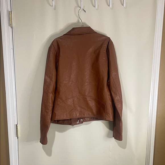 NWOT Blank NYC Tan Leather Jacket with Silver Accents Women’s Size Large - Picture 12 of 12